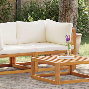 vidaXL Modular Corner Sofa with Cream White Cushions Solid Acacia Wood