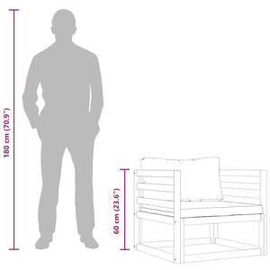 Gartenstuhl mit Dunkelgrauen Auflagen Massivholz Akazie