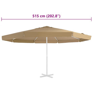 vidaXL Replacement Cover for Parasol Taupe 515 cm