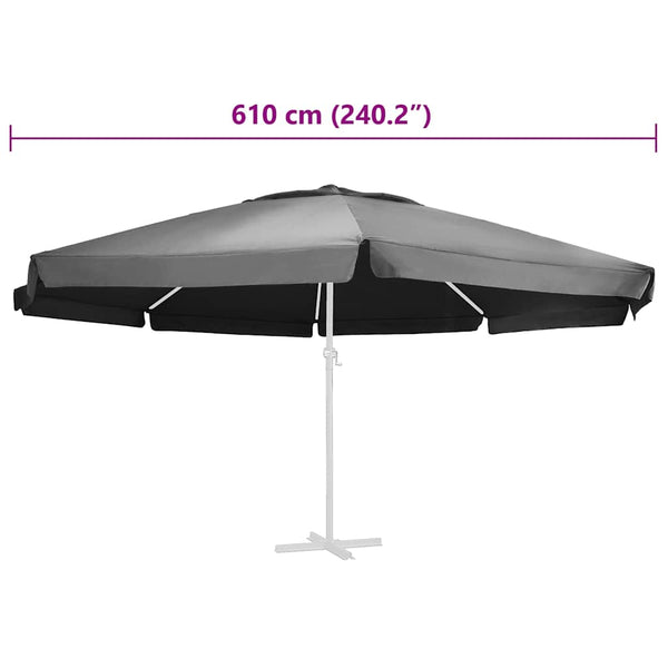 Ersatzbezug für Sonnenschirm Anthrazit 610 cm