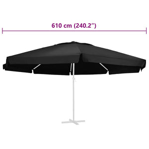 Ersatzbezug für Sonnenschirm Schwarz 610 cm
