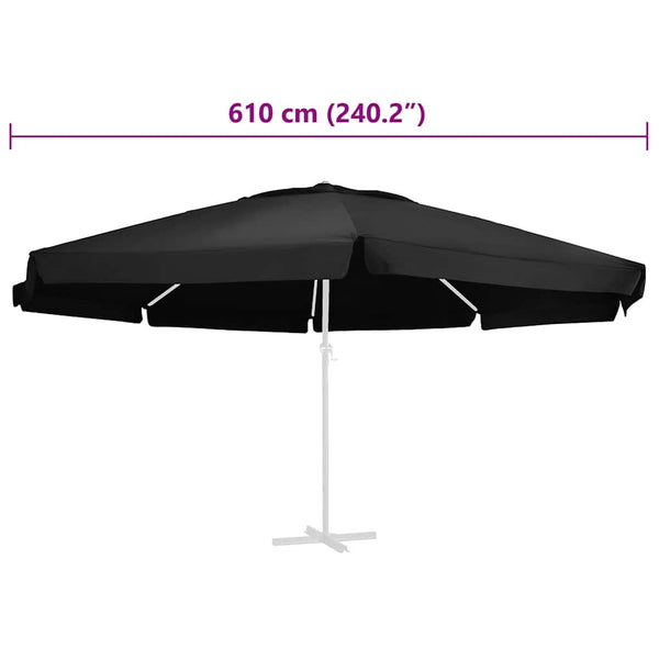 Ersatzbezug für Sonnenschirm Schwarz 610 cm