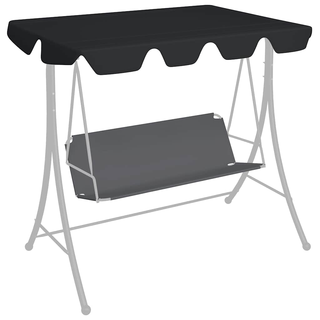 vidaXL Replacement Roof for Hollywood Swing Black 188/168x145/110 cm