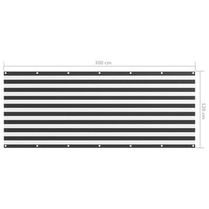 vidaXL Balcony Privacy Screen Anthracite and White 120x300 cm Oxford Fabric
