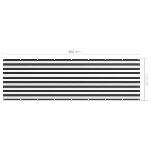 vidaXL Balcony Privacy Screen Anthracite and White 120x400 cm Oxford Fabric