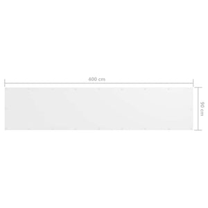 vidaXL Balcony Privacy Screen White 90x400 cm Oxford Fabric