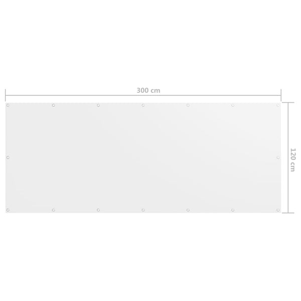 vidaXL Balcony Privacy Screen White 120x300 cm Oxford Fabric