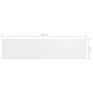 vidaXL Balcony Privacy Screen White 120x500 cm Oxford Fabric