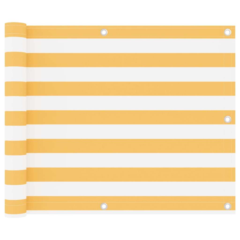 vidaXL Balcony Privacy Screen White and Yellow 75x300 cm Oxford Fabric