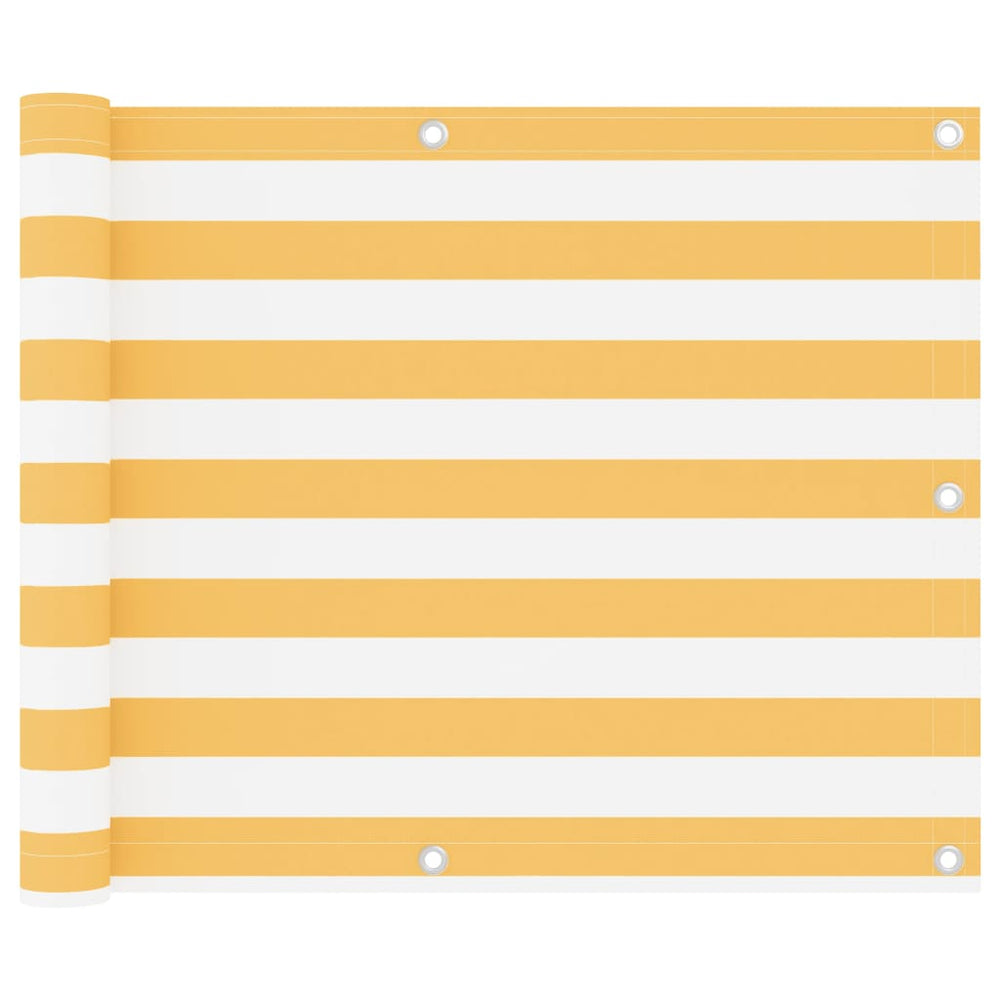 vidaXL Balcony Privacy Screen White and Yellow 75x400 cm Oxford Fabric