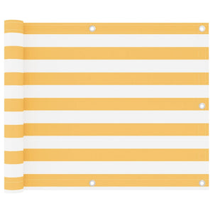 vidaXL Balcony Privacy Screen White and Yellow 75x400 cm Oxford Fabric
