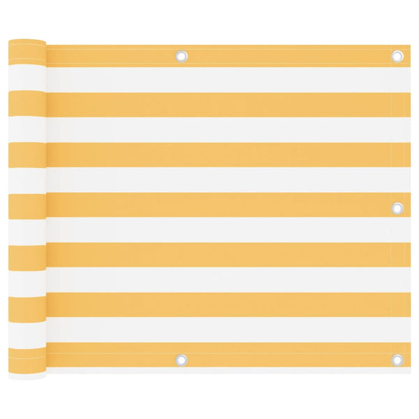 vidaXL Balcony Privacy Screen White and Yellow 75x400 cm Oxford Fabric