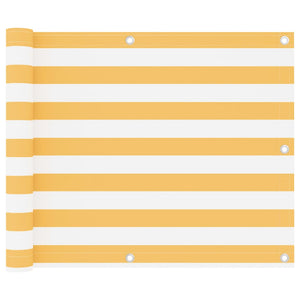vidaXL Balcony Privacy Screen White and Yellow 75x600 cm Oxford Fabric