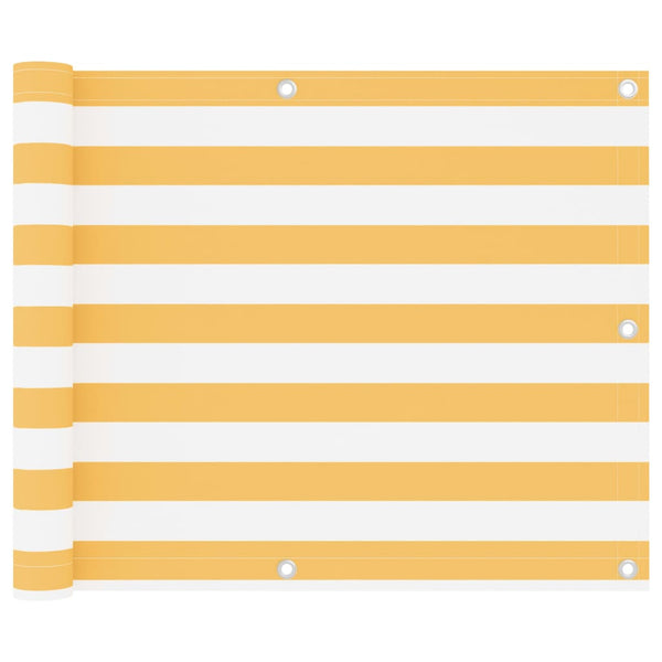 vidaXL Balcony Privacy Screen White and Yellow 75x600 cm Oxford Fabric