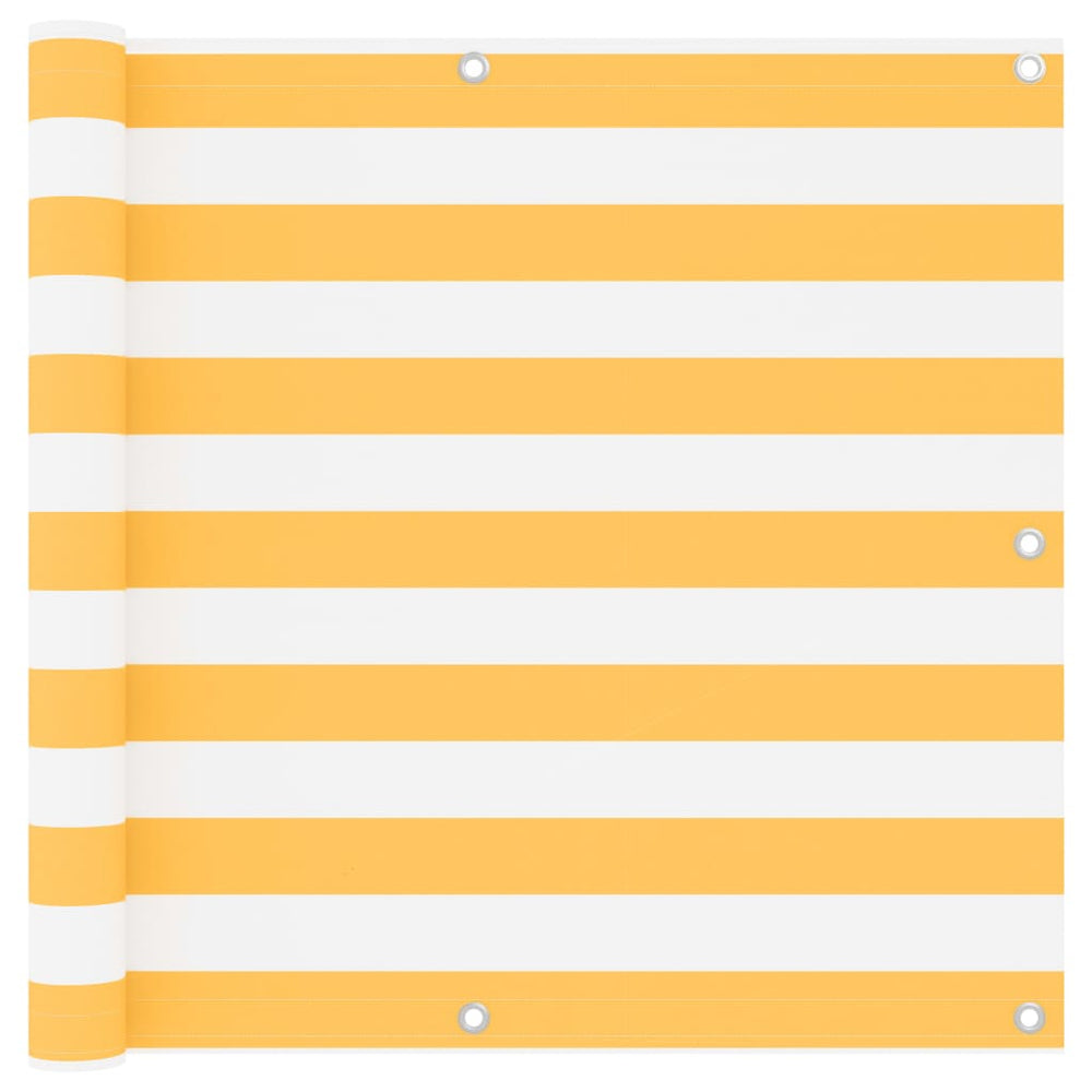 vidaXL Balcony Privacy Screen White and Yellow 90x300 cm Oxford Fabric