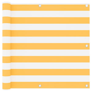 vidaXL Balcony Privacy Screen White and Yellow 90x600 cm Oxford Fabric
