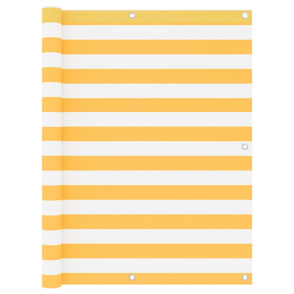 vidaXL Balcony Privacy Screen White and Yellow 120x300 cm Oxford Fabric