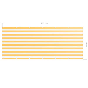 vidaXL Balcony Privacy Screen White and Yellow 120x300 cm Oxford Fabric