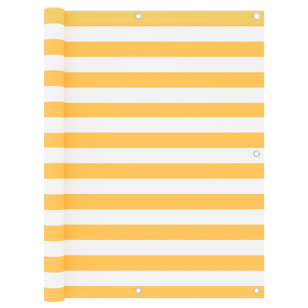 vidaXL Balcony Privacy Screen White and Yellow 120x400 cm Oxford Fabric