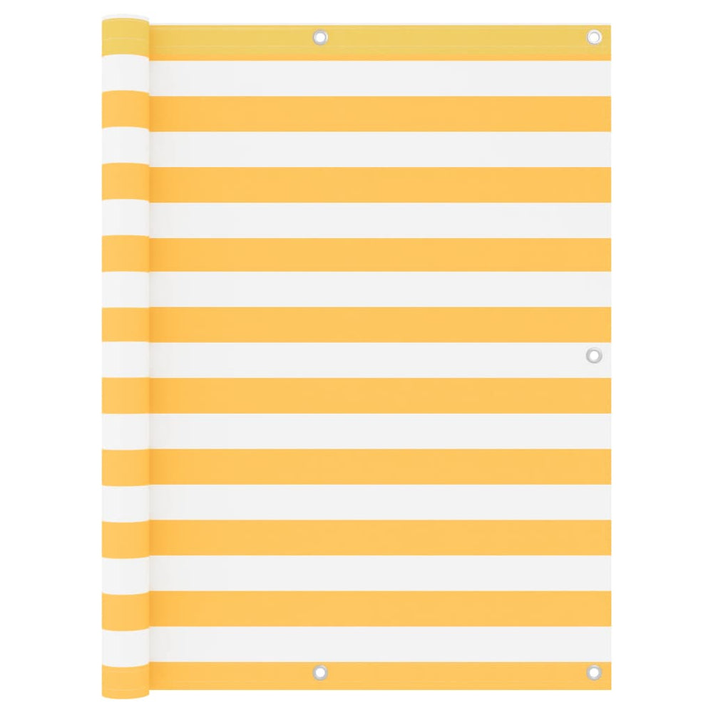 vidaXL Balcony Privacy Screen White and Yellow 120x500 cm Oxford Fabric