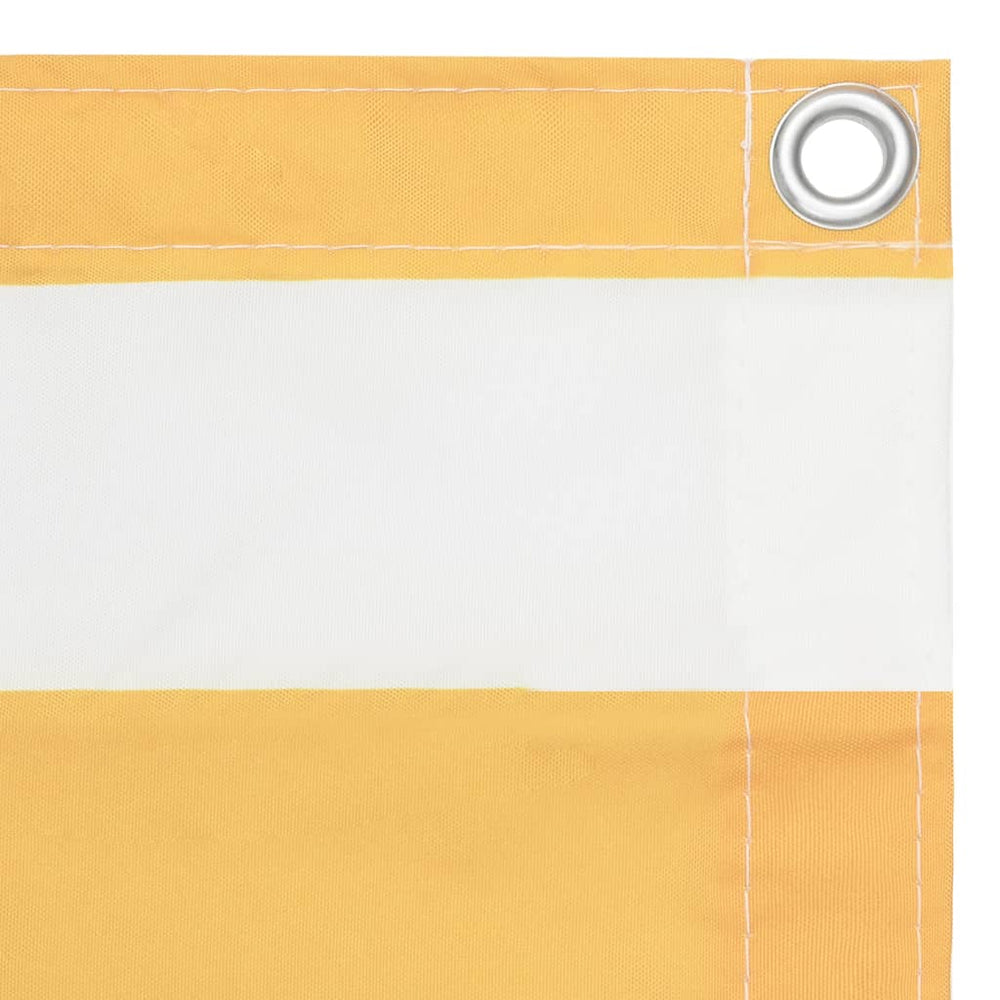 vidaXL Balcony Privacy Screen White and Yellow 120x500 cm Oxford Fabric