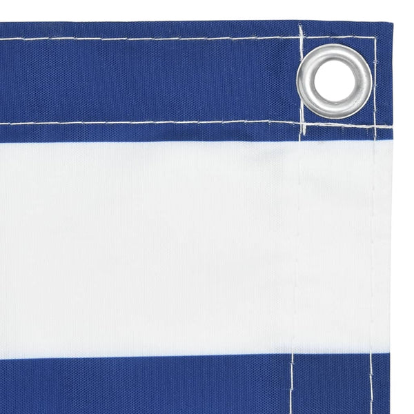 vidaXL Balcony Privacy Screen White and Blue 75x500 cm Oxford Fabric