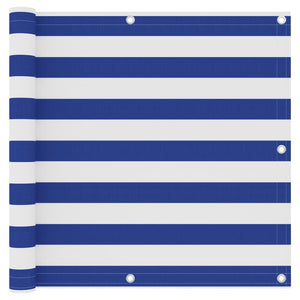 vidaXL Balcony Privacy Screen White and Blue 90x400 cm Oxford Fabric