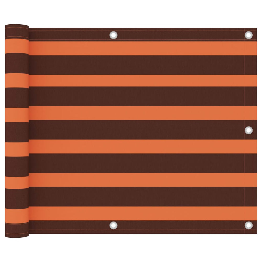 vidaXL Balcony Privacy Screen Orange and Brown 75x500 cm Oxford Fabric