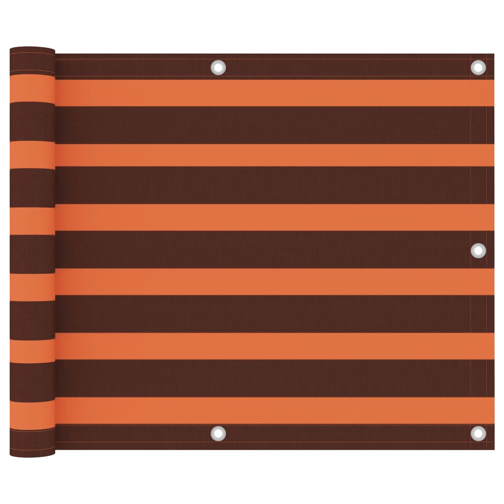 vidaXL Balcony Privacy Screen Orange and Brown 75x500 cm Oxford Fabric