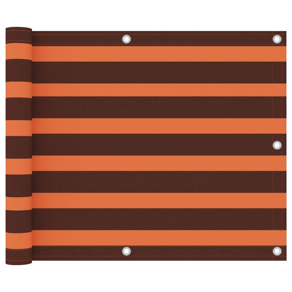 vidaXL Balcony Privacy Screen Orange and Brown 75x500 cm Oxford Fabric