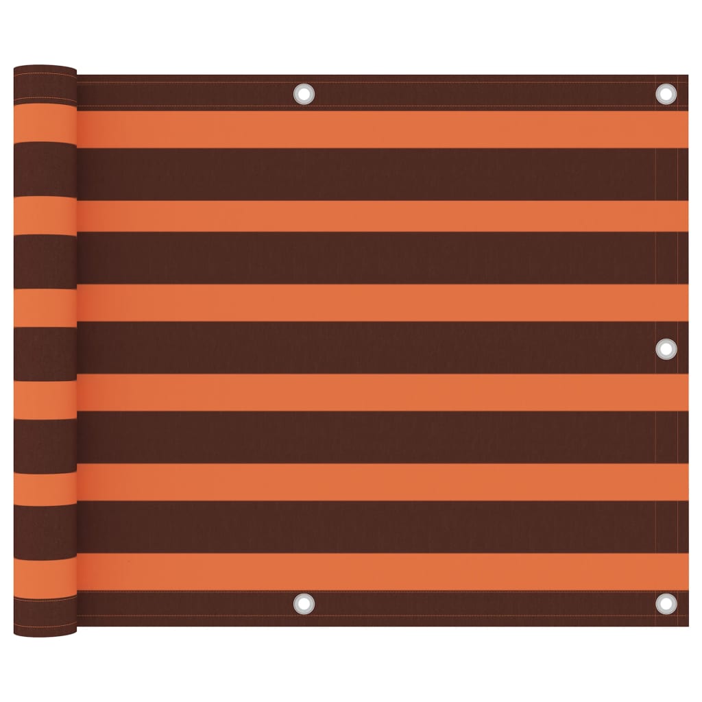 vidaXL Balcony Privacy Screen Orange and Brown 75x600 cm Oxford Fabric