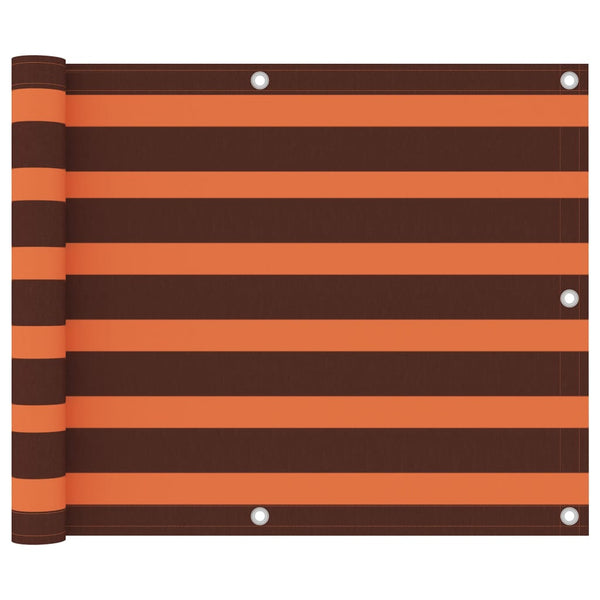 vidaXL Balcony Privacy Screen Orange and Brown 75x600 cm Oxford Fabric