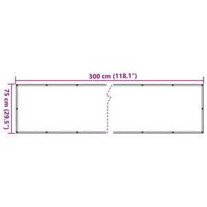 vidaXL Balcony Privacy Screen Beige 75x300 cm Oxford Fabric