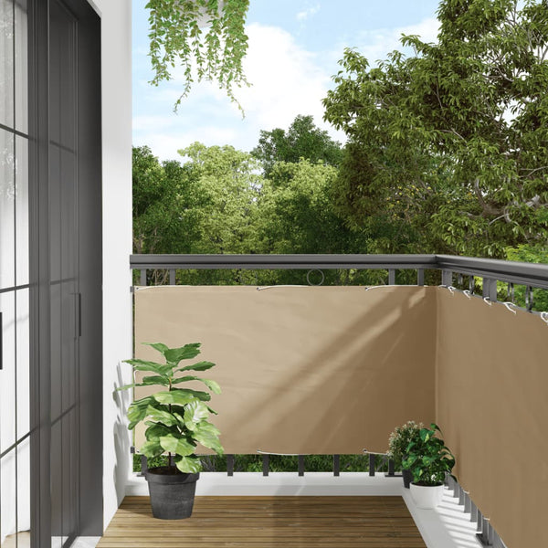 vidaXL Balcony Privacy Screen Beige 75x300 cm Oxford Fabric