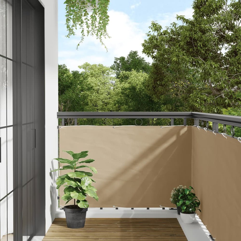 vidaXL Balcony Privacy Screen Beige 90x300 cm Oxford Fabric