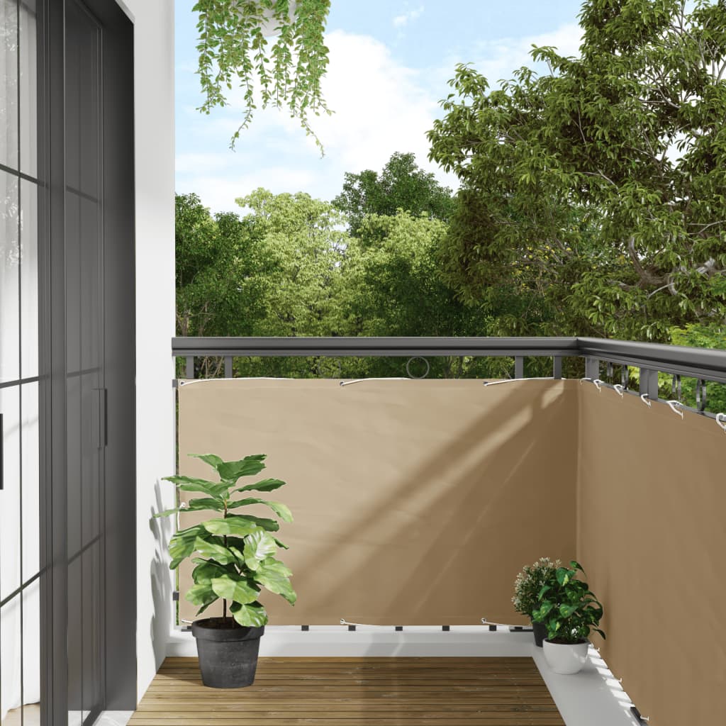 vidaXL Balcony Privacy Screen Beige 90x300 cm Oxford Fabric