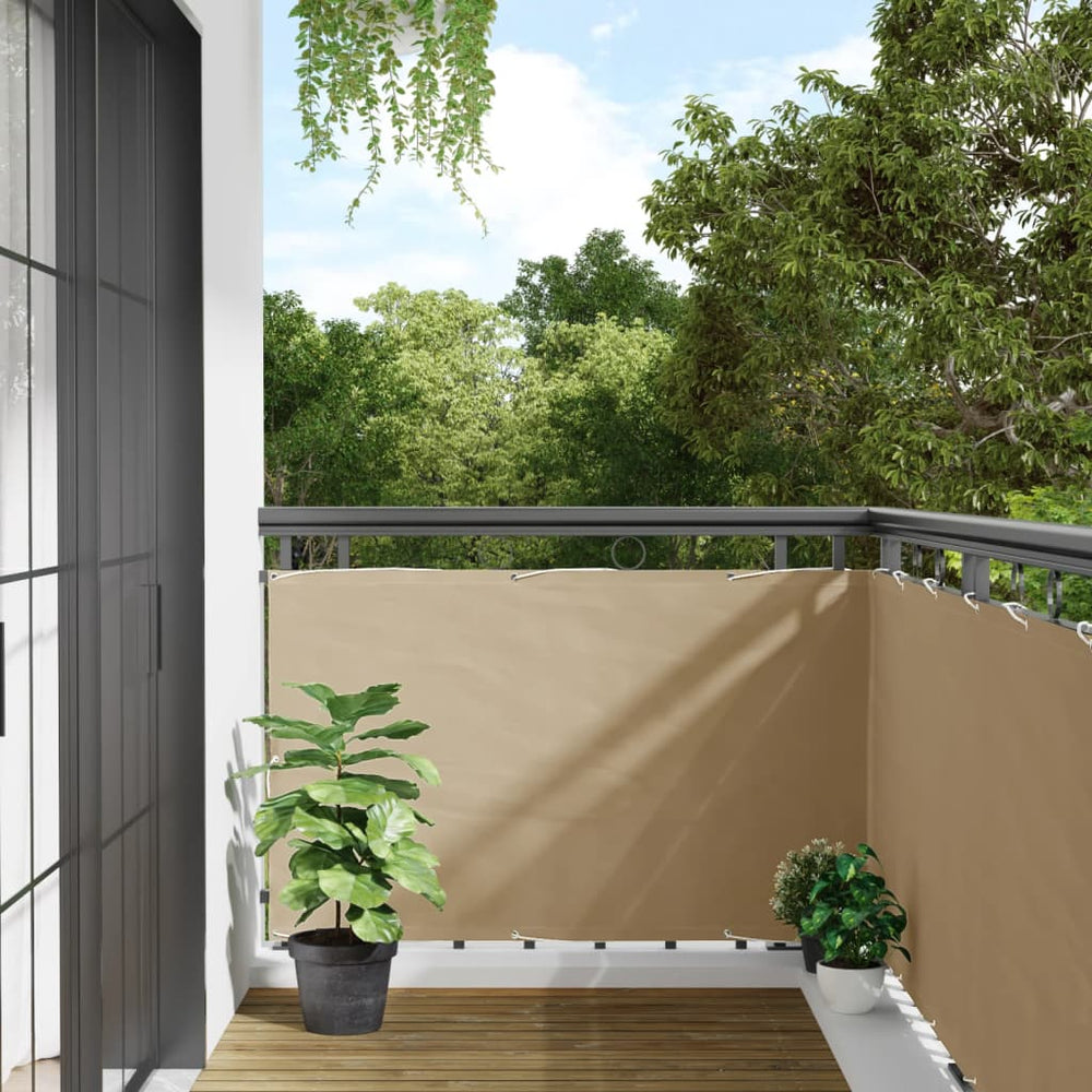 vidaXL Balcony Privacy Screen Beige 90x500 cm Oxford Fabric