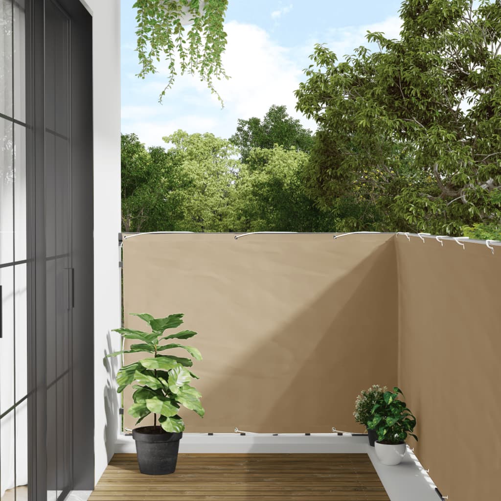 vidaXL Balcony Privacy Screen Beige 120x400 cm Oxford Fabric