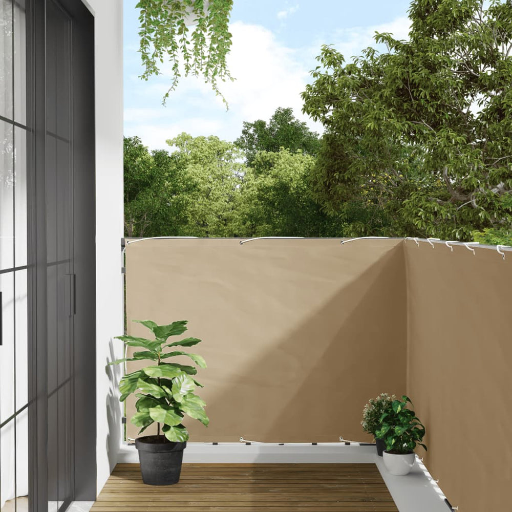 vidaXL Balcony Privacy Screen Beige 120x500 cm Oxford Fabric