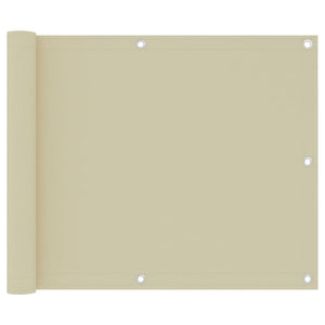 vidaXL Balcony Privacy Screen Cream 75x300 cm Oxford Fabric