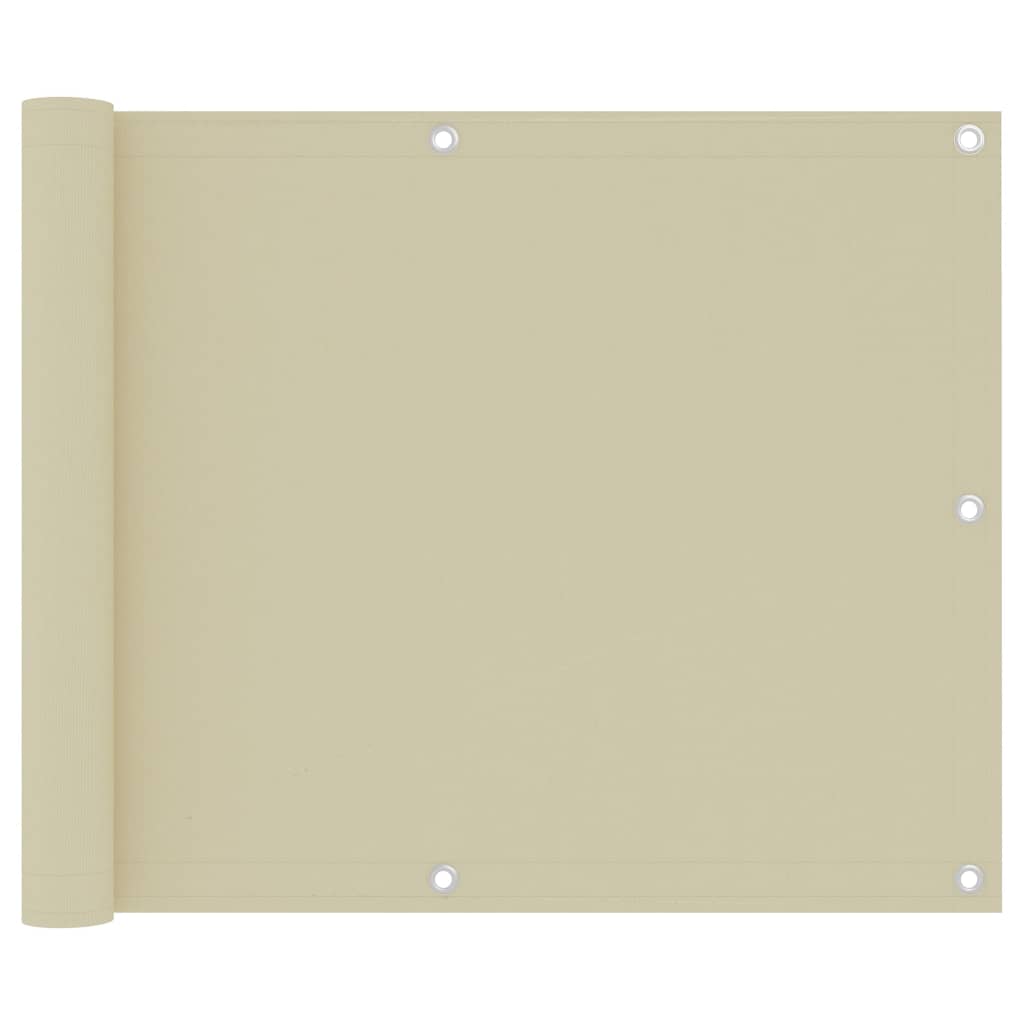 vidaXL Balcony Privacy Screen Cream 75x300 cm Oxford Fabric