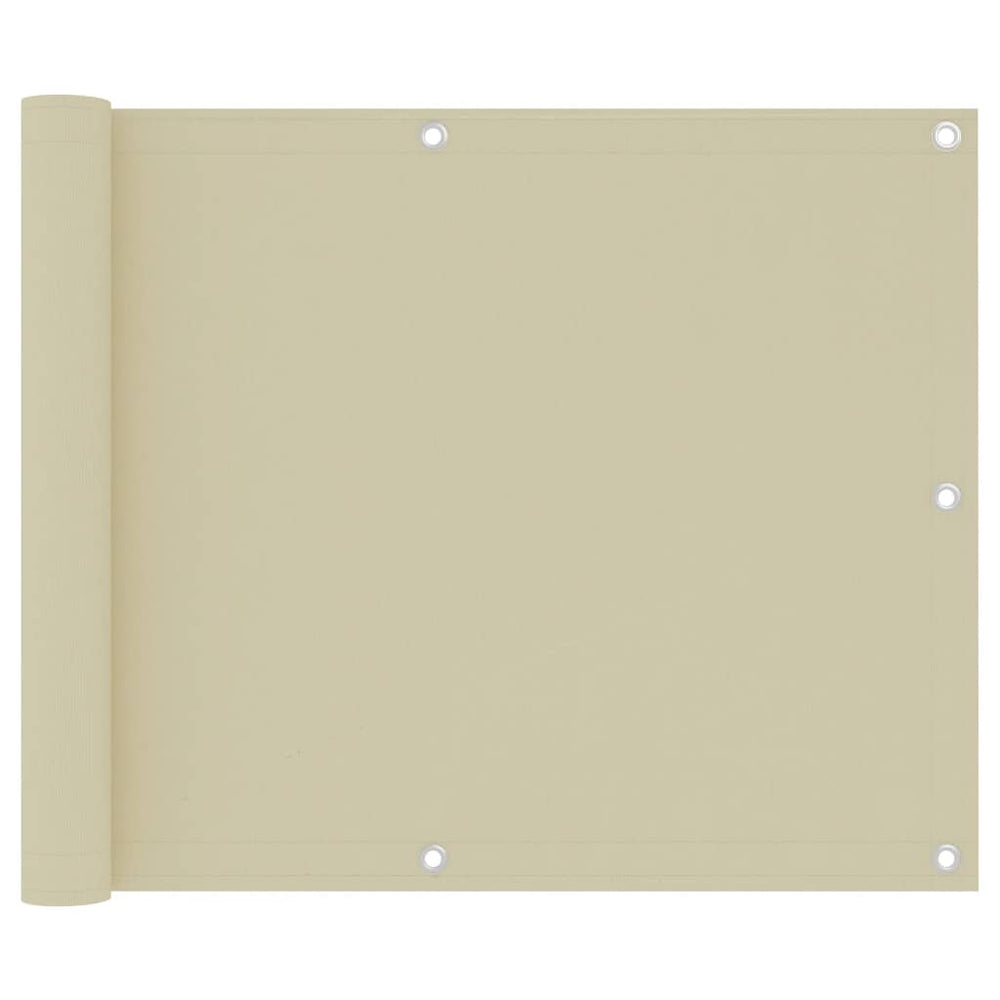 vidaXL Balcony Privacy Screen Cream 75x500 cm Oxford Fabric