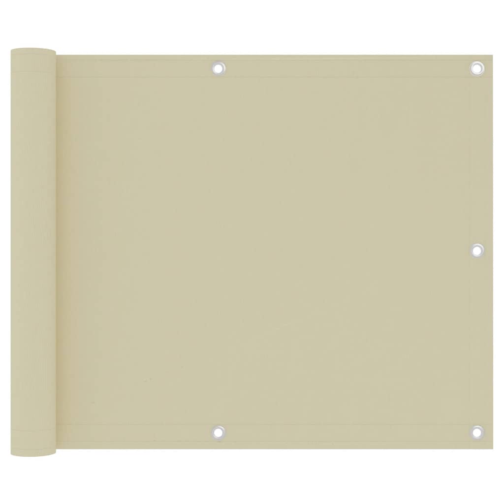 vidaXL Balcony Privacy Screen Cream 75x500 cm Oxford Fabric