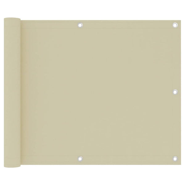 vidaXL Balcony Privacy Screen Cream 75x500 cm Oxford Fabric