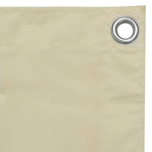 vidaXL Balcony Privacy Screen Cream 75x500 cm Oxford Fabric