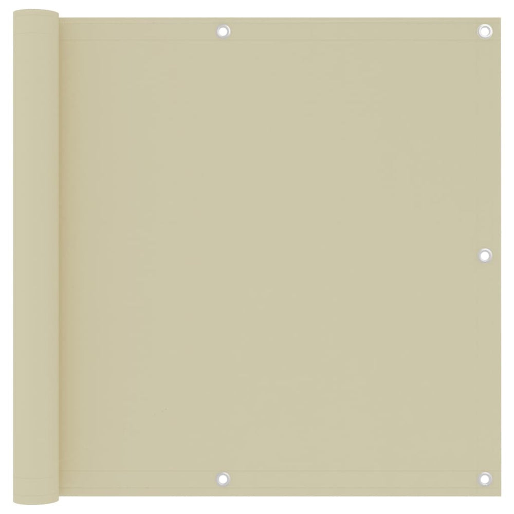 vidaXL Balcony Privacy Screen Cream 90x500 cm Oxford Fabric