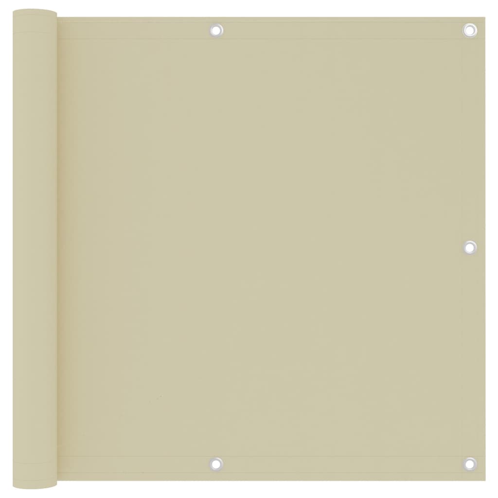 vidaXL Balcony Privacy Screen Cream 90x500 cm Oxford Fabric