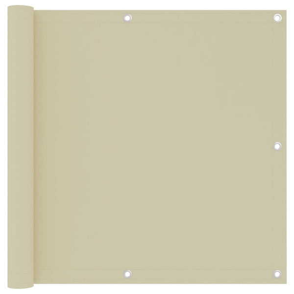 vidaXL Balcony Privacy Screen Cream 90x500 cm Oxford Fabric