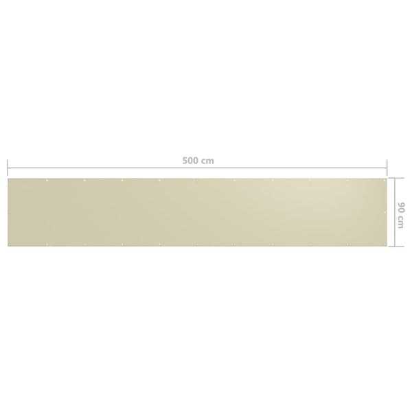 vidaXL Balcony Privacy Screen Cream 90x500 cm Oxford Fabric