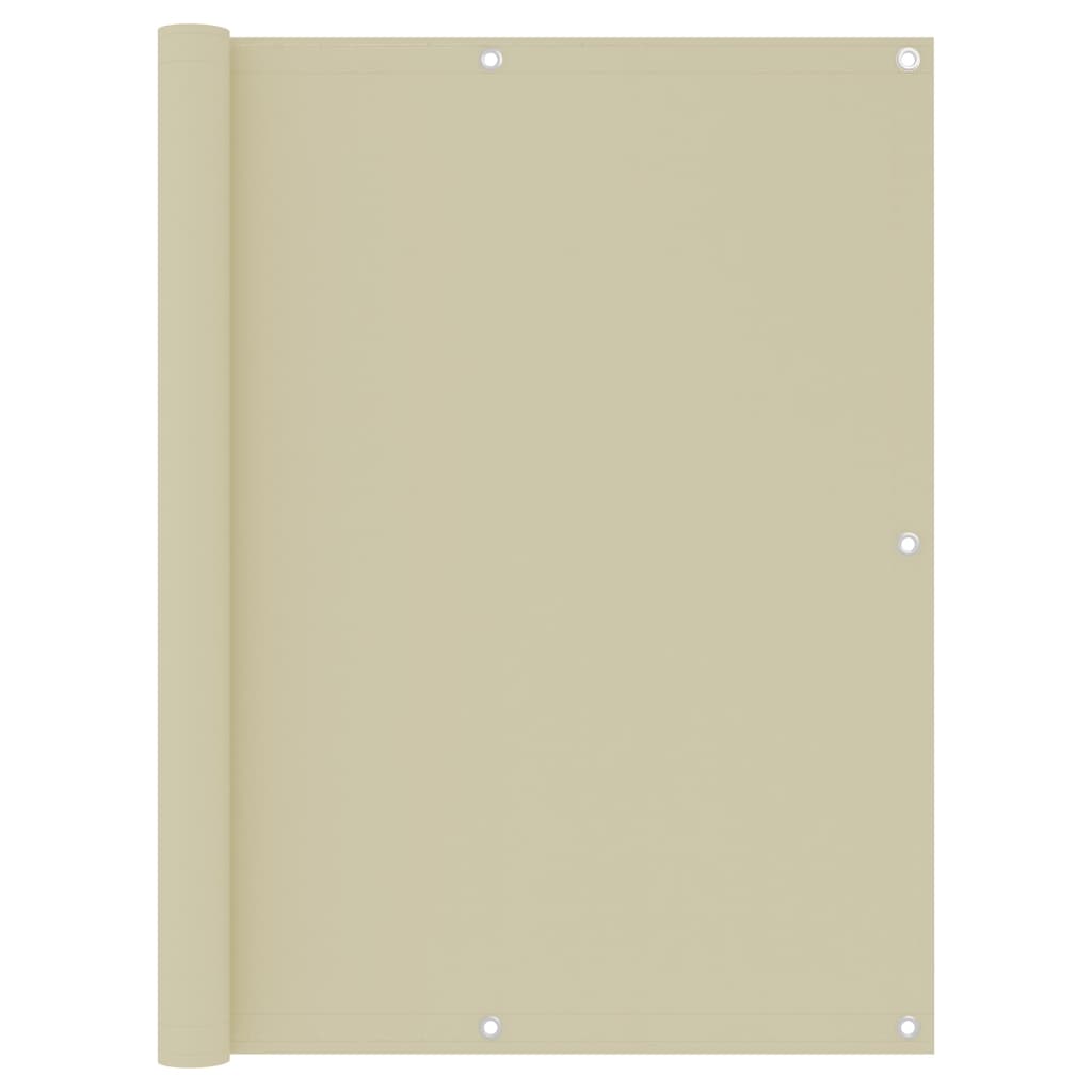 vidaXL Balcony Privacy Screen Cream 120x500 cm Oxford Fabric